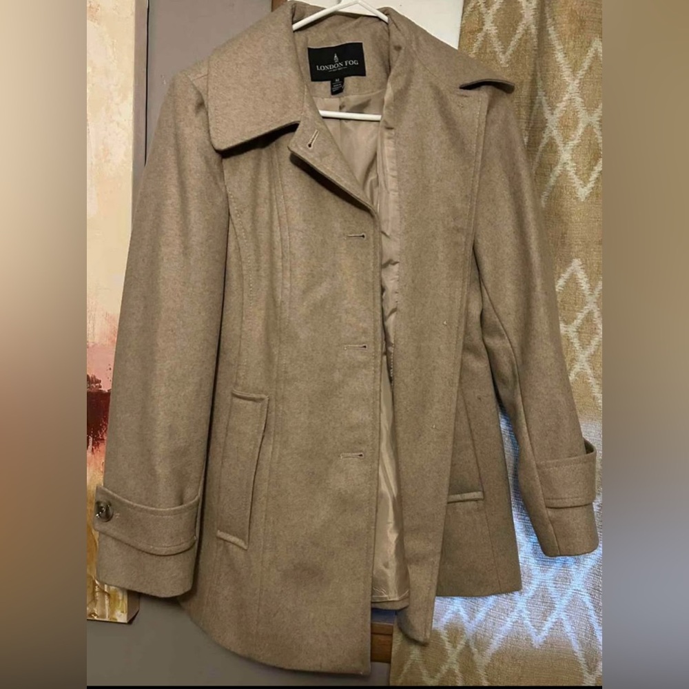 London Fog Women's Classic Beige Pea Coat